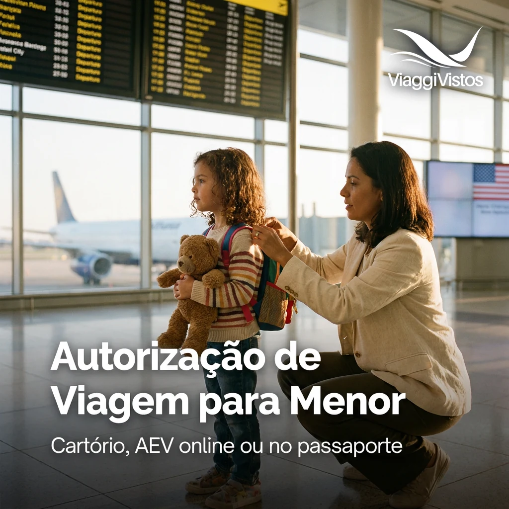 Autorização de viagem para menor: cartório, AEV online ou no passaporte