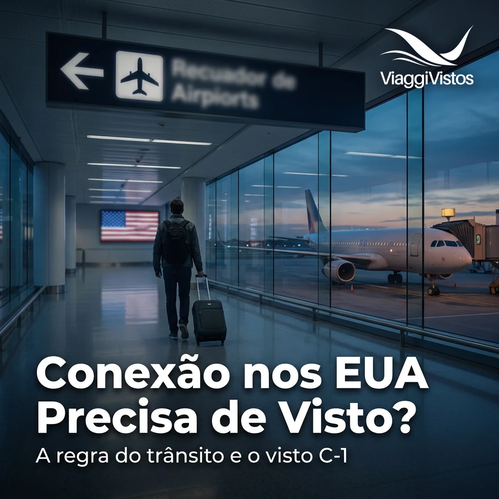 Conexão nos EUA precisa de visto? A regra do trânsito e o C-1