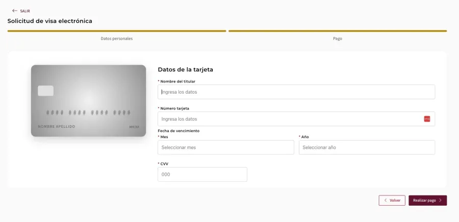 Imagem dados do cartao visto mexico