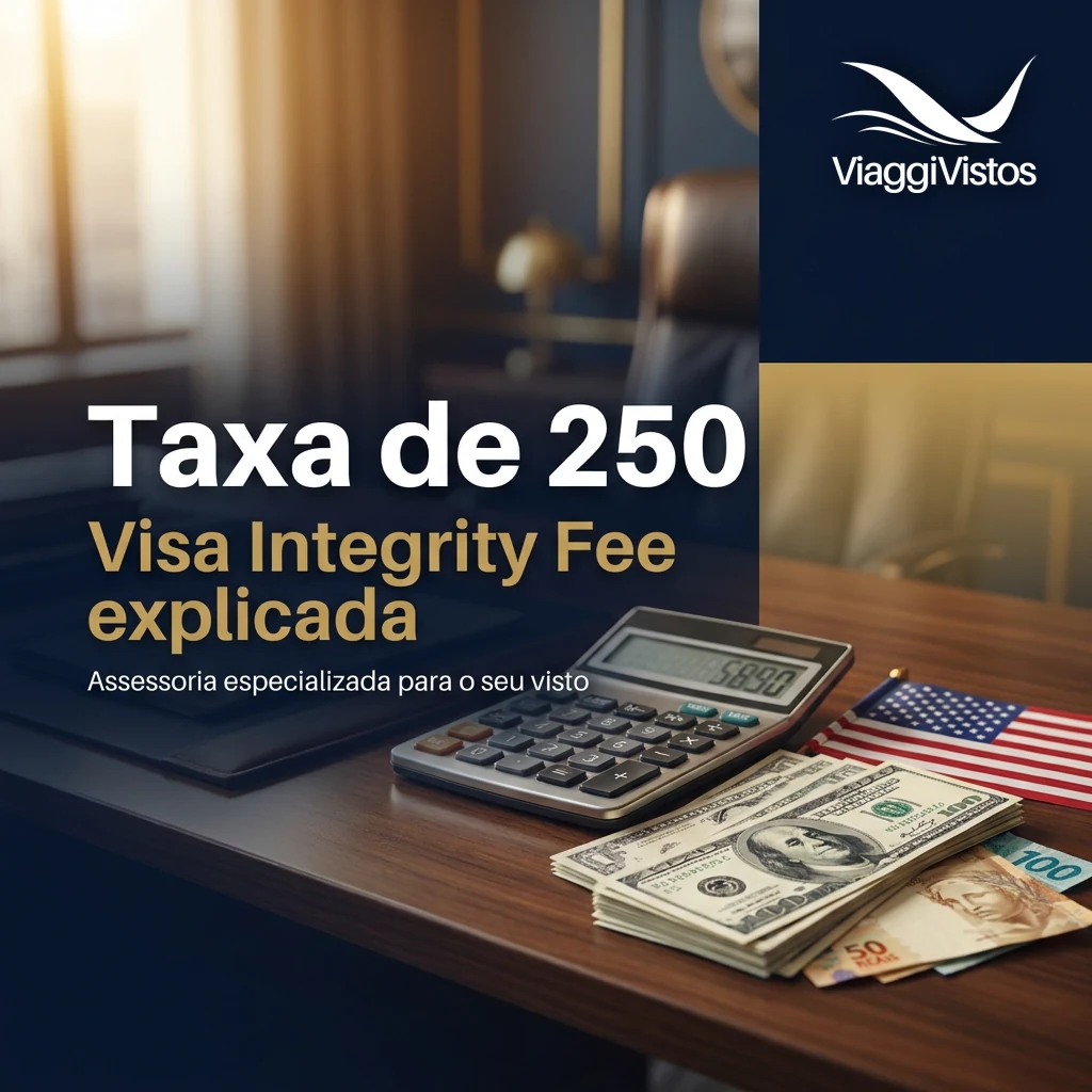Visto Americano terá taxa adicional de 250 dólares. Entenda o que é o Visa Integrity Fee.